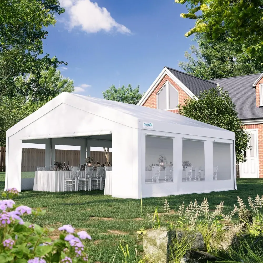 20x20 Heavy Duty Party Tent with Roll-up Ventilated Mesh Windows&Cover, Outdoor Event Shelter for Parties Wedding Carports Cano