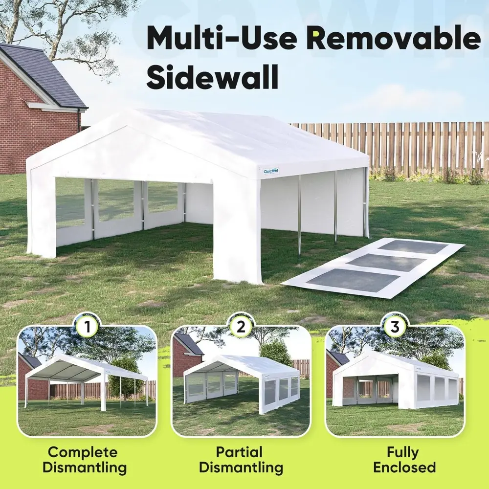 20x20 Heavy Duty Party Tent with Roll-up Ventilated Mesh Windows&Cover, Outdoor Event Shelter for Parties Wedding Carports Cano