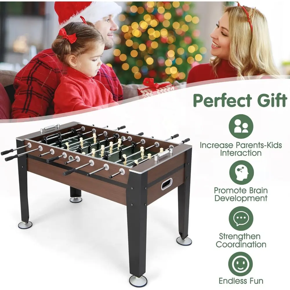 Foosball Table Adult Size - 54" Foosball Table Full Size with 2 Balls, Wood Football Table, Arcade Soccer Table Game for Kids A