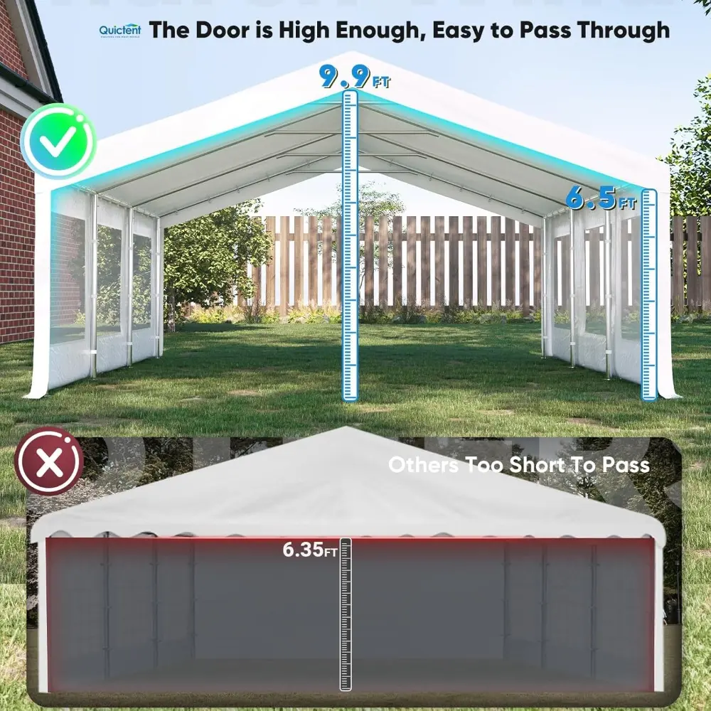 20x20 Heavy Duty Party Tent with Roll-up Ventilated Mesh Windows&Cover, Outdoor Event Shelter for Parties Wedding Carports Cano