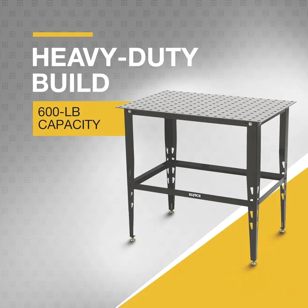 Steel Welding Table, 600 Lbs Weight Capacity, 16mm Holes, 24-Pc Metal Fit-Up Kit, Welding Tables For Shop (Black)