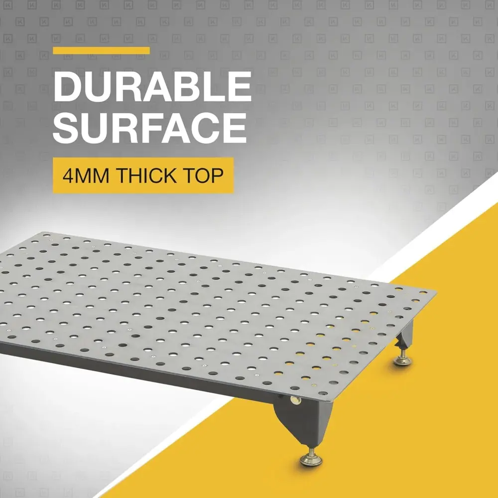 Steel Welding Table, 600 Lbs Weight Capacity, 16mm Holes, 24-Pc Metal Fit-Up Kit, Welding Tables For Shop (Black)
