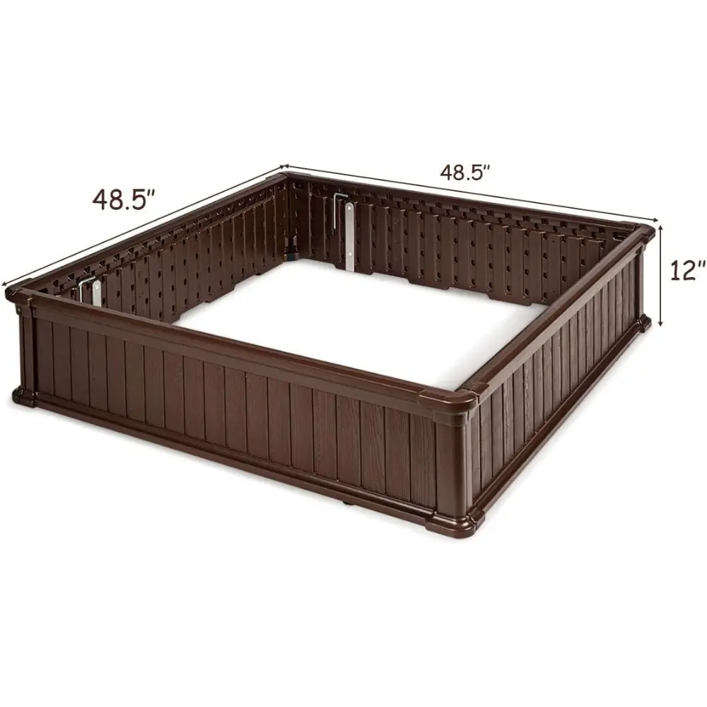 Giantex Plant Raised Bed, Planter for Vegetables Flower, Outdoor Garden Plant Box Patio Backyard, Easy Assembly (2 Pcs (48.5''Lx