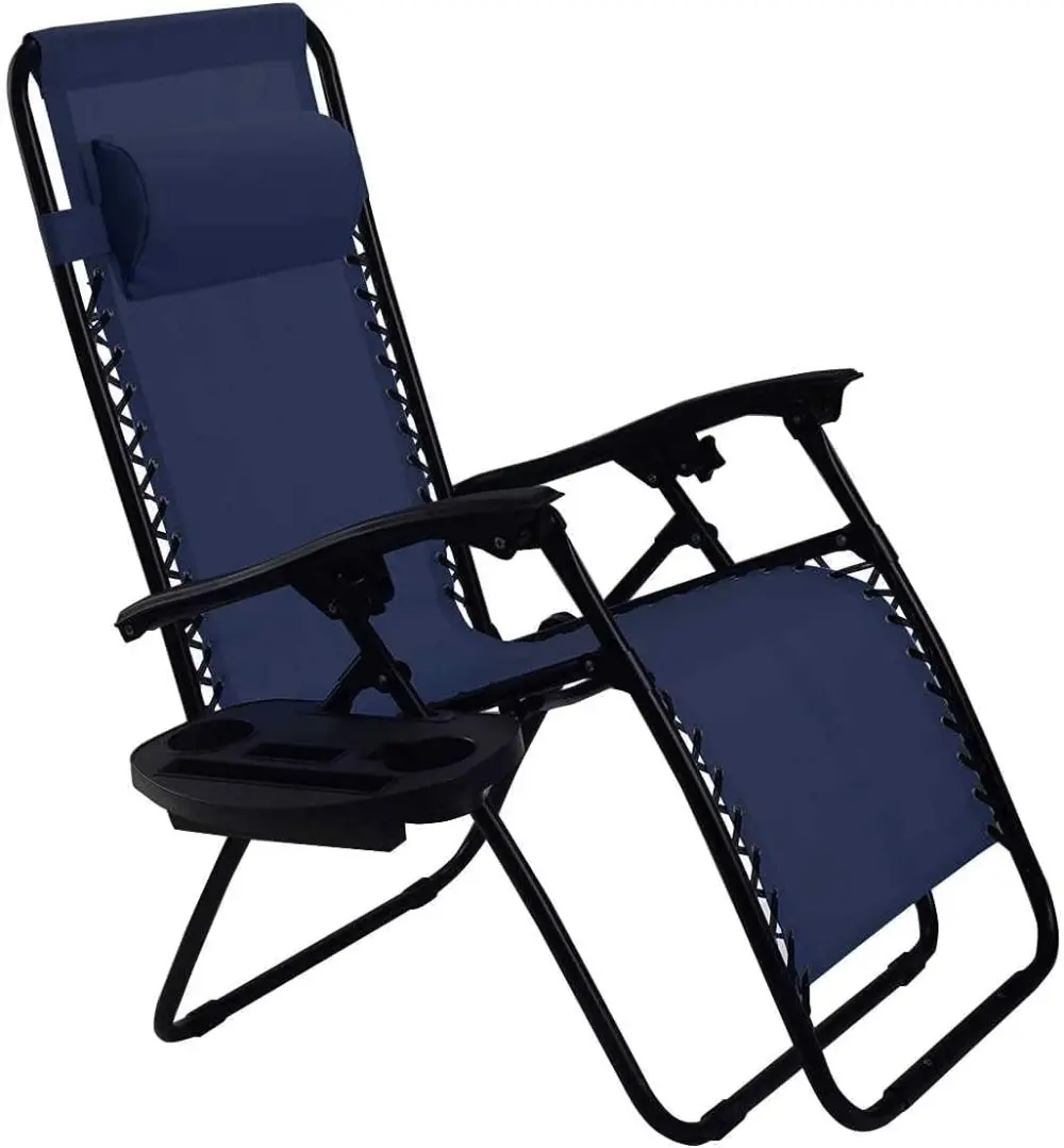 Rainfally Set of 2 Zero Gravity Chair, Outdoor Folding Lounge Chair w/Cup Holder & Headrest, Adjustable Reclining Patio