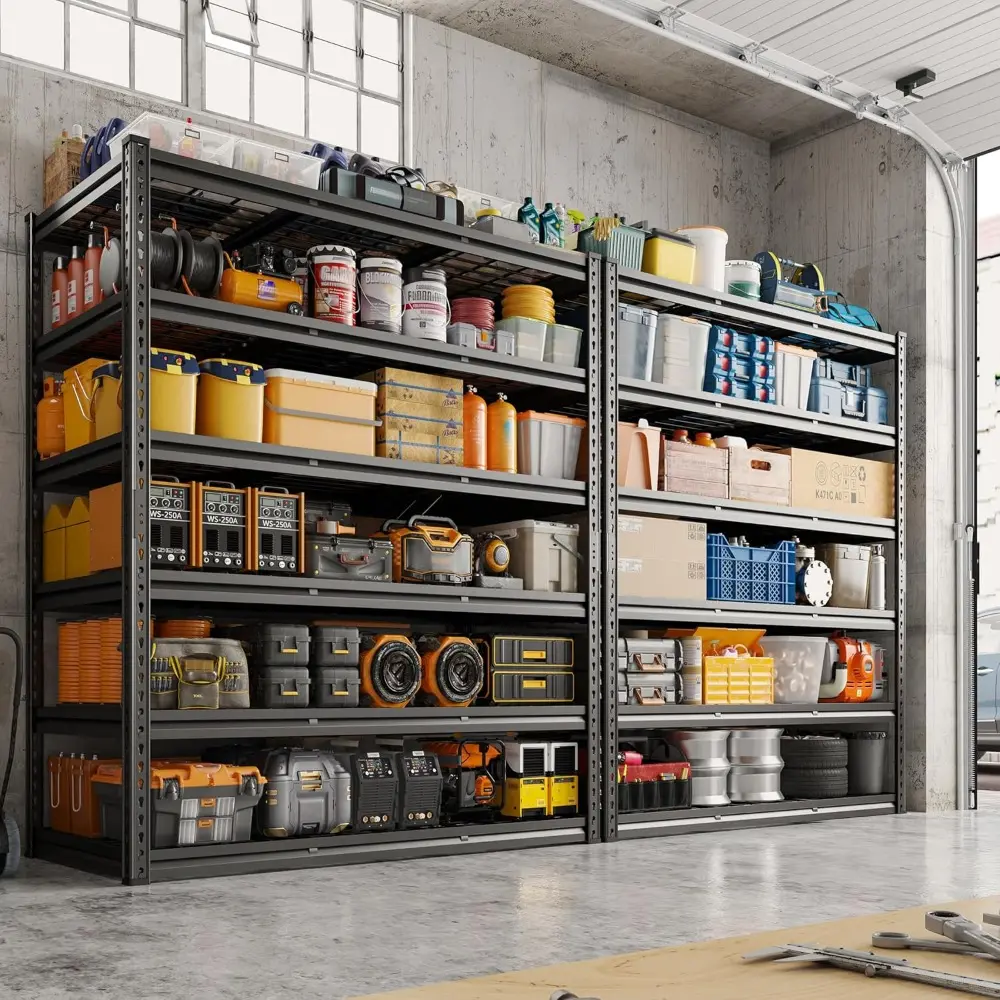 3600LBS Garage Shelving 48" W Storage Shelves 6 Tier Garage Shelving Heavy Duty, Adjustable Metal Shelves for Warehouse, Baseme