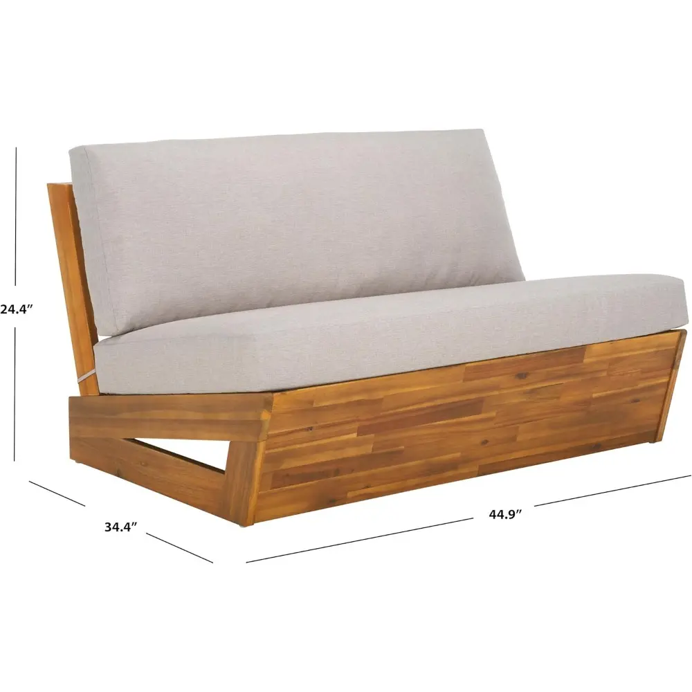 Outdoor Collection Dune Natural/Light Grey Solid Wood Sofa