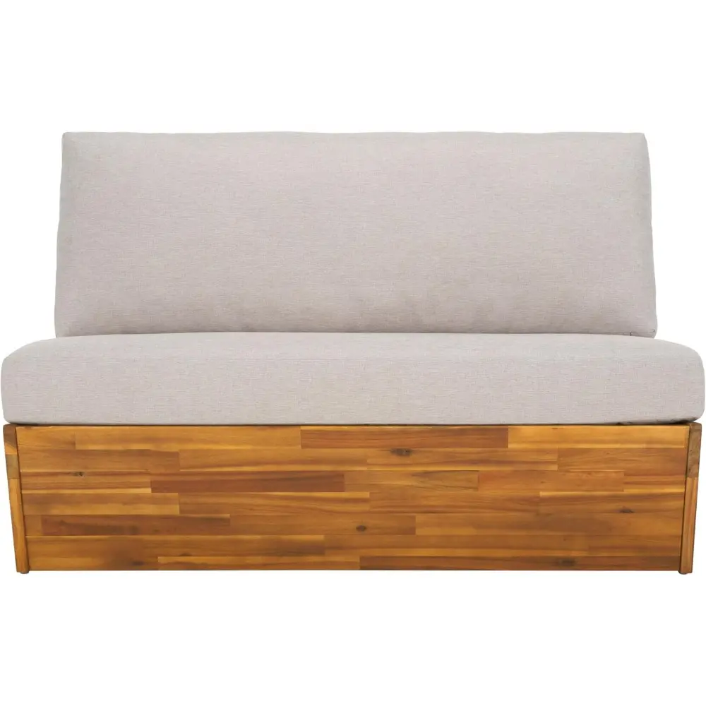 Outdoor Collection Dune Natural/Light Grey Solid Wood Sofa