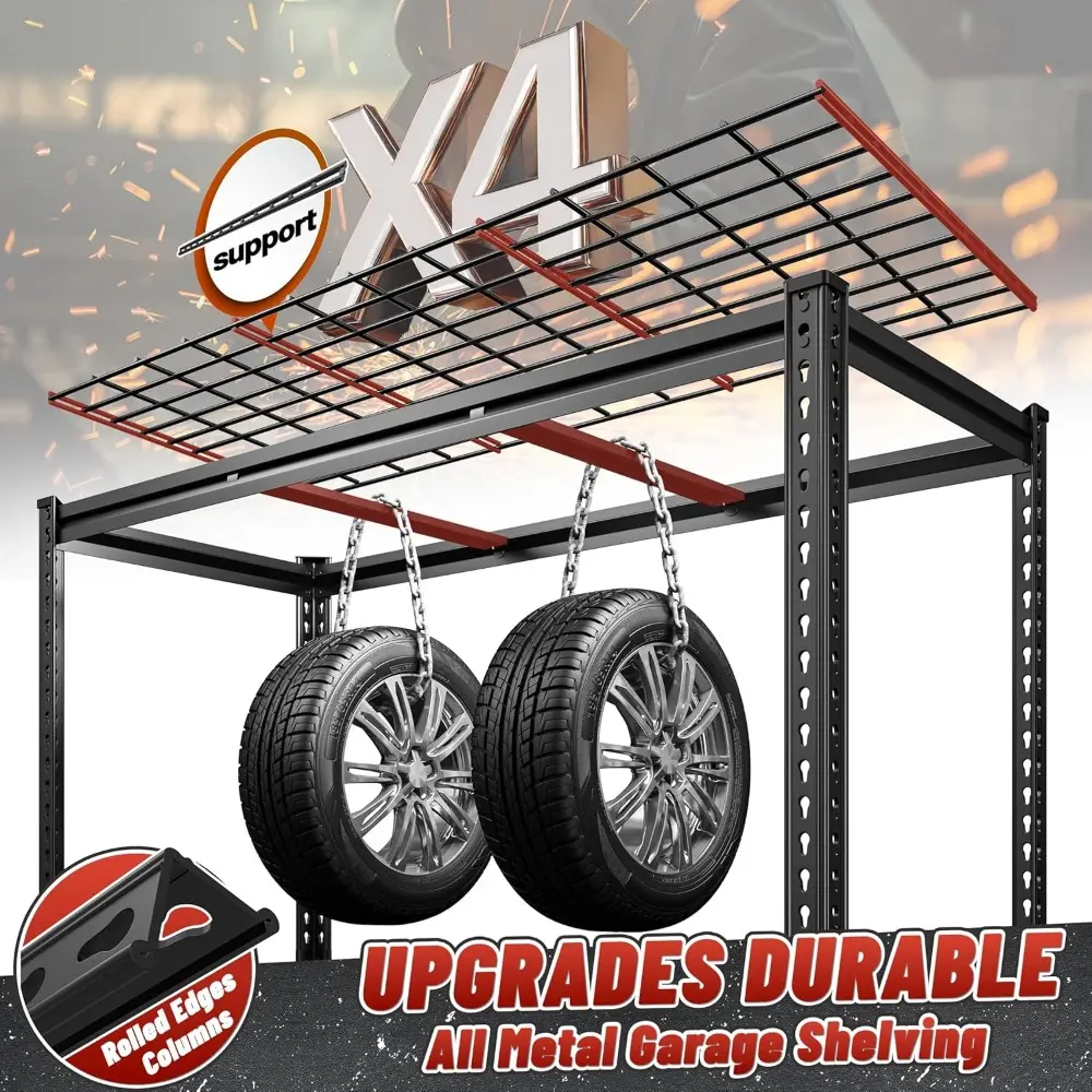 3600LBS Garage Shelving 48" W Storage Shelves 6 Tier Garage Shelving Heavy Duty, Adjustable Metal Shelves for Warehouse, Baseme