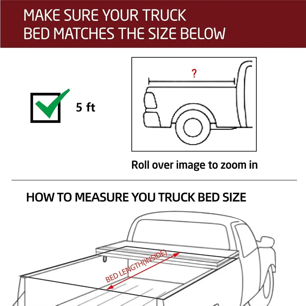 Professional FRP Hard Tri-Fold Truck Bed Tonneau Cover for 2020-2025 Gladiator JT 5ft (60.3in) Bed
