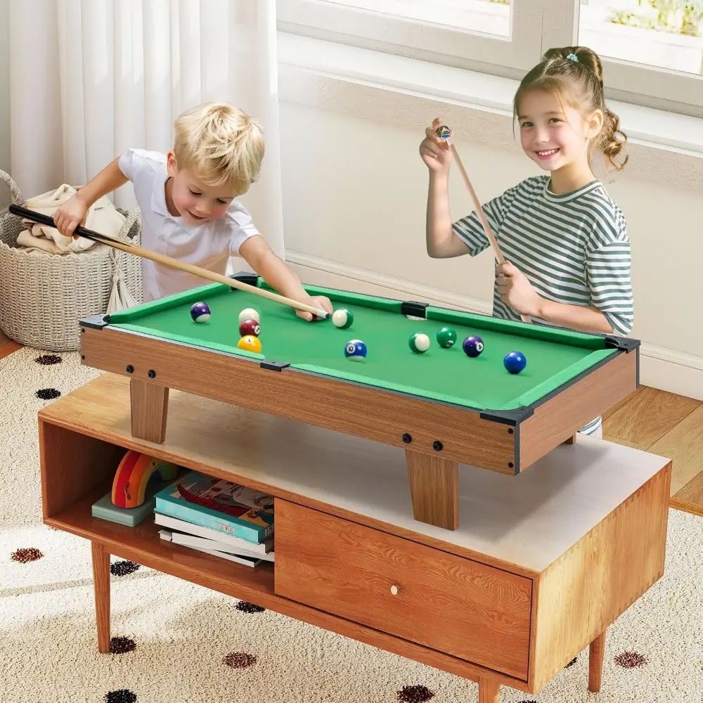 4 in 1 Multi Game Table, 32" Combo Game Table Set Includes Foosball, Pool Table, Hockey and Ping Pong Tabletops with Accessorie
