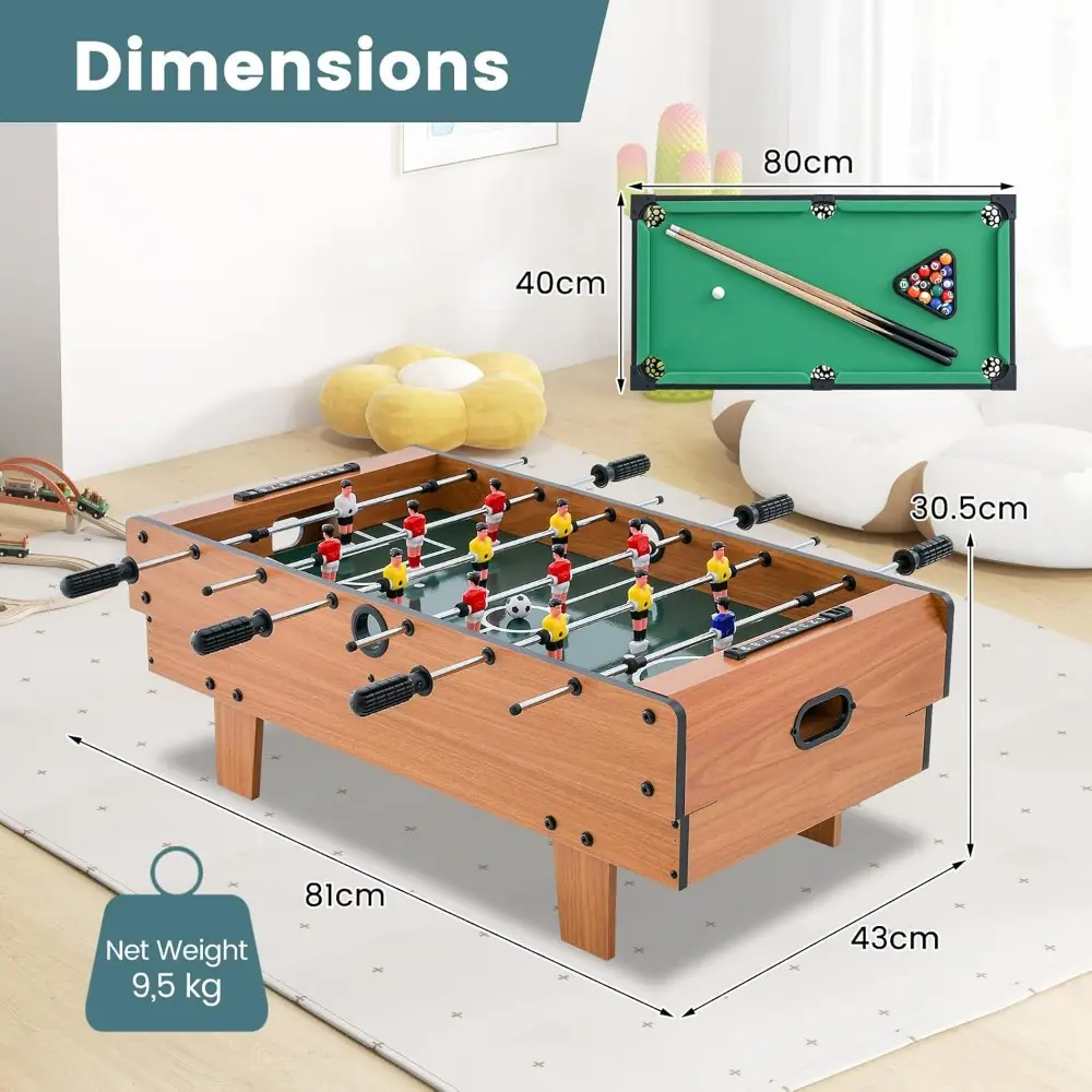 4 in 1 Multi Game Table, 32" Combo Game Table Set Includes Foosball, Pool Table, Hockey and Ping Pong Tabletops with Accessorie