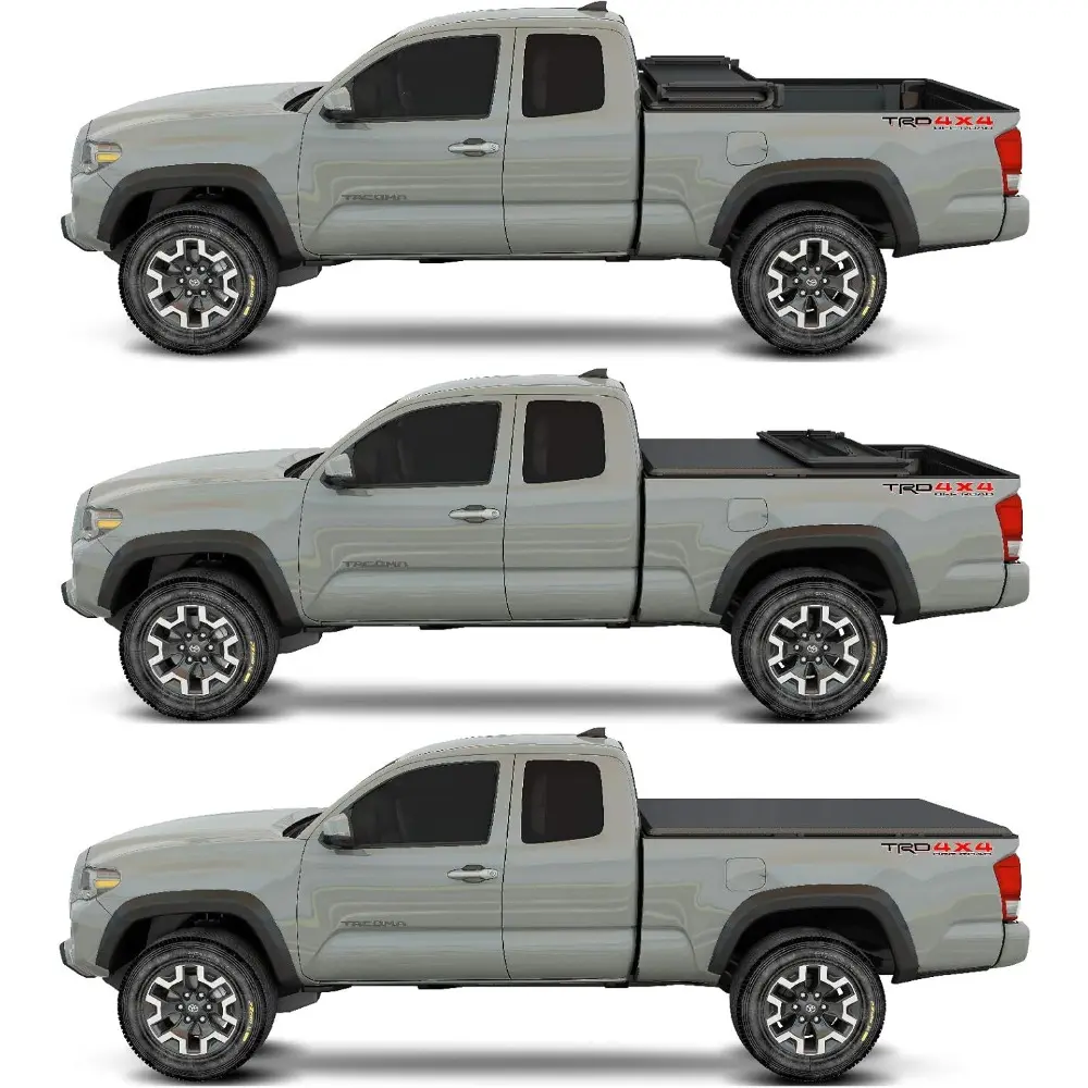Vinyl Soft Tri-Fold Truck Tonneau Cover for 2016-2025 Tacoma with 5ft (59.8in-60.5in) Bed