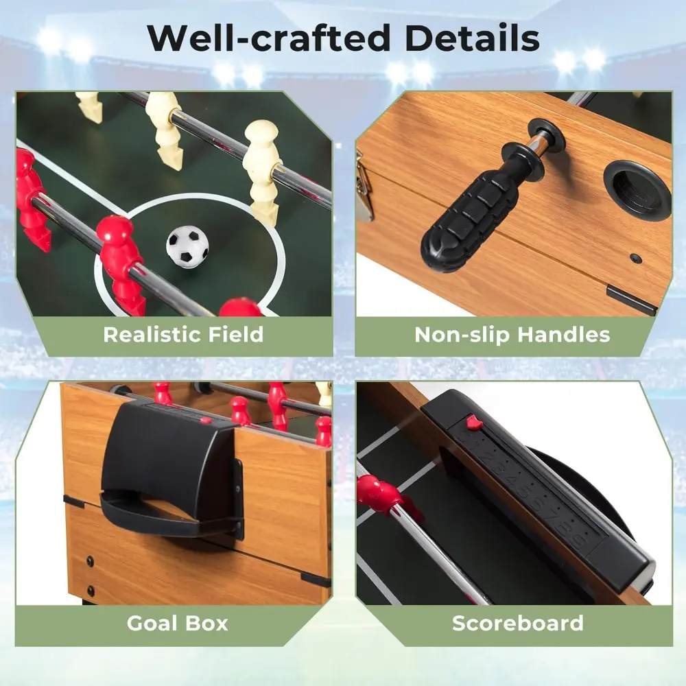 3-in-1 Multi Game Table, 48 Inch Combination Game Tables with Foosball, Hockey, Billiards, Combo Game Table Set for Adults Kids