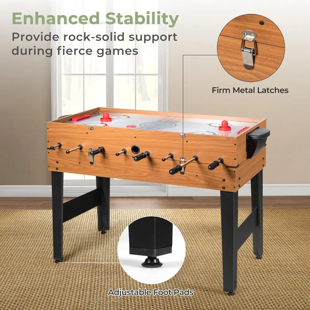 3-in-1 Multi Game Table, 48 Inch Combination Game Tables with Foosball, Hockey, Billiards, Combo Game Table Set for Adults Kids