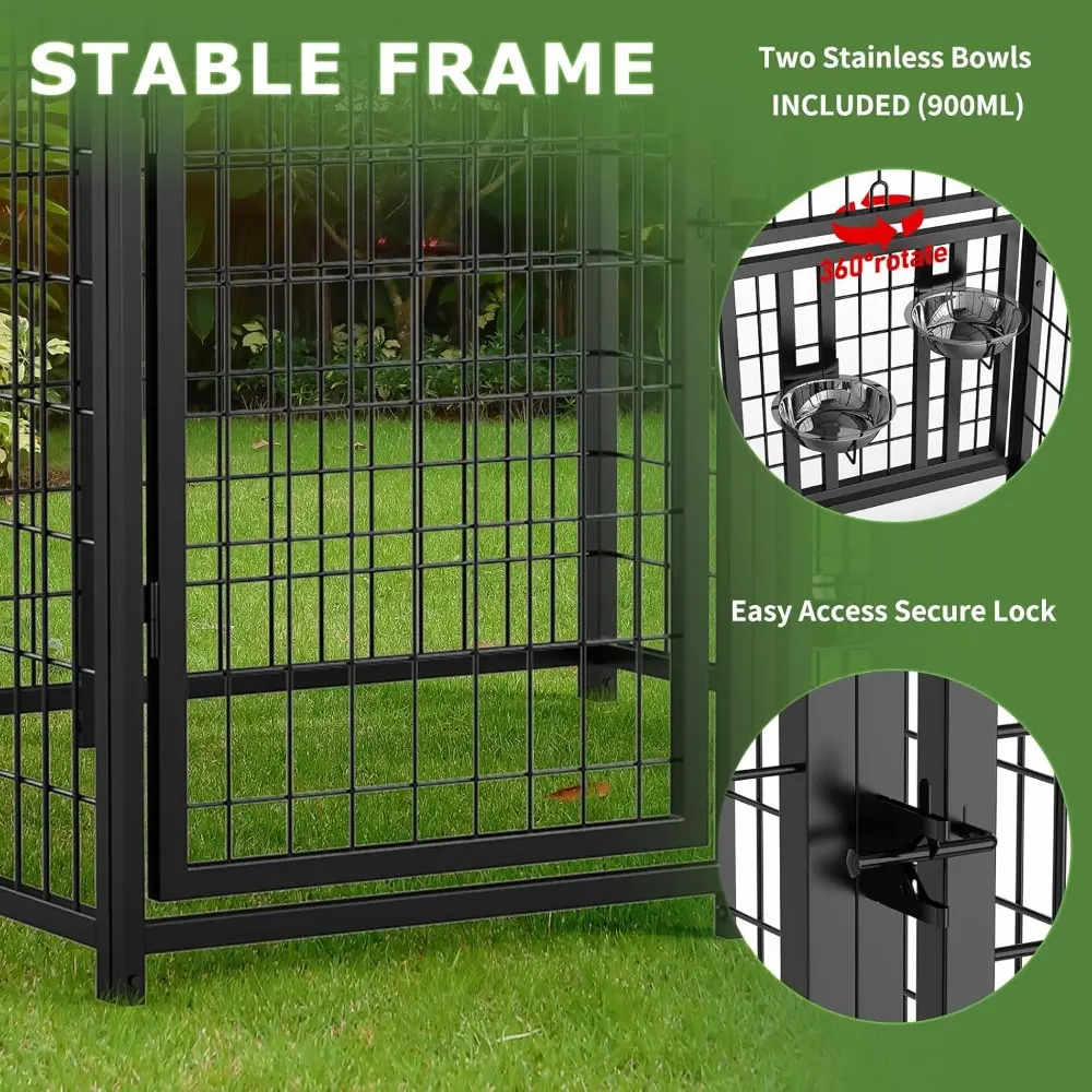 Large Metal Chicken Coop, Walk-in Poultry Chicken Coops for 8 Chickens (4'L x 4'W x 4.25'H)