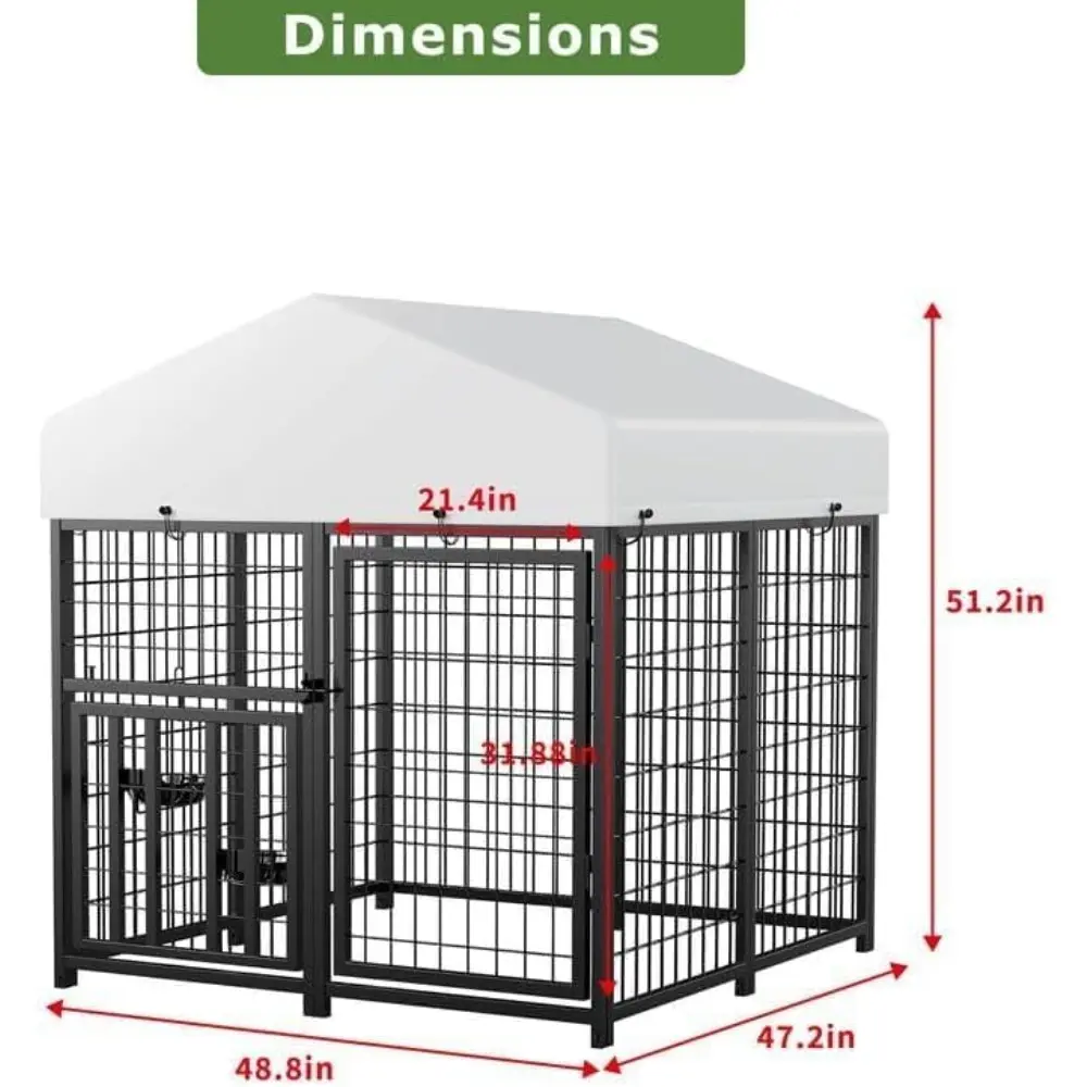 Large Metal Chicken Coop, Walk-in Poultry Chicken Coops for 8 Chickens (4'L x 4'W x 4.25'H)