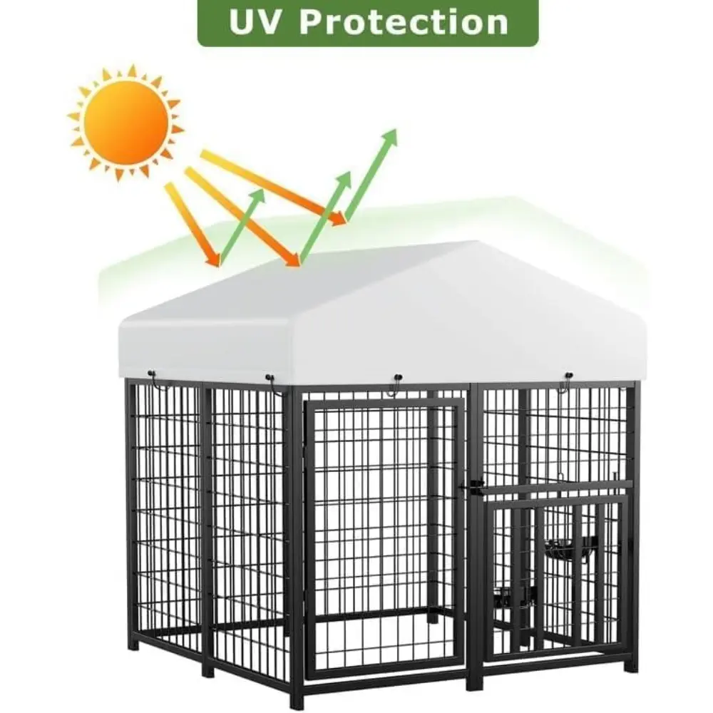 Large Metal Chicken Coop, Walk-in Poultry Chicken Coops for 8 Chickens (4'L x 4'W x 4.25'H)