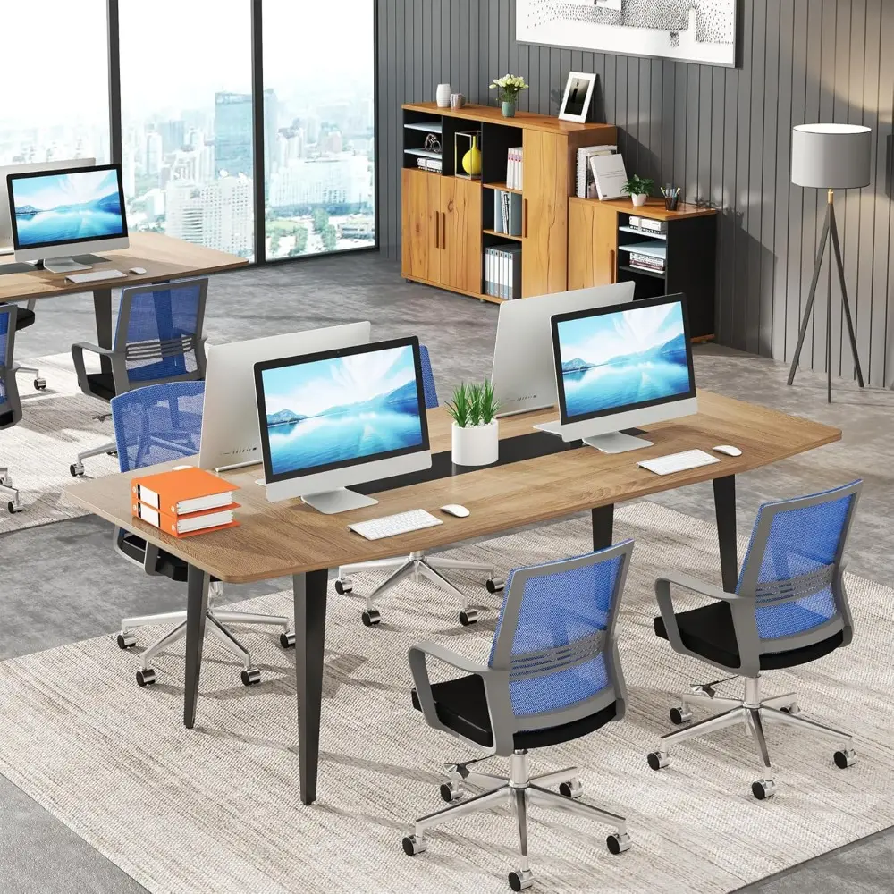 6FT Conference Table, 70.86L x 35.43W x 29.52H Inches Boat Shaped Meeting Table, Modern Seminar Table for Office Meeting Confer