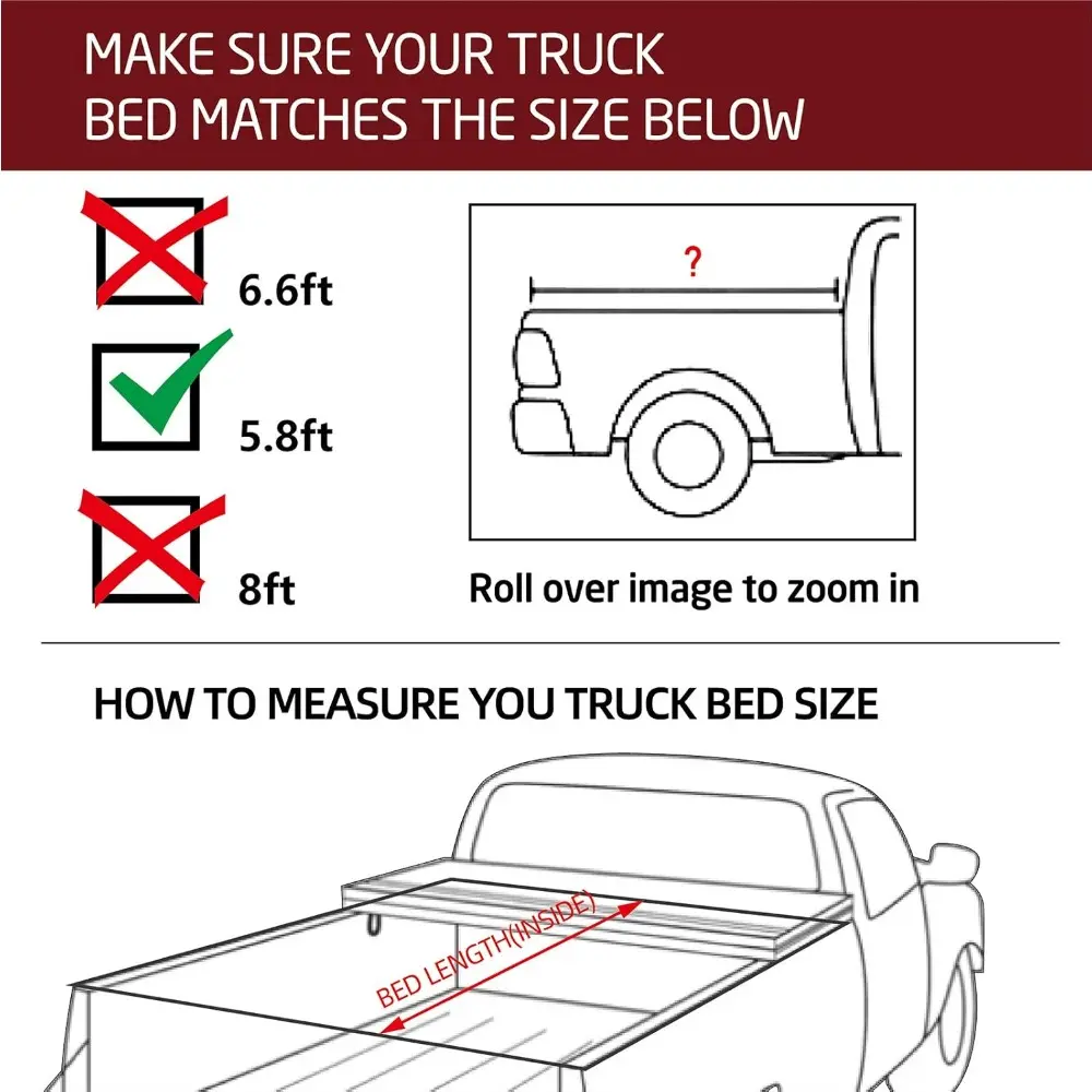 Professional FRP Hard Tri-Fold Truck Bed Tonneau Cover for 2007-2025 Silverado Sierra 1500 with 5.8ft (69.3in) Bed