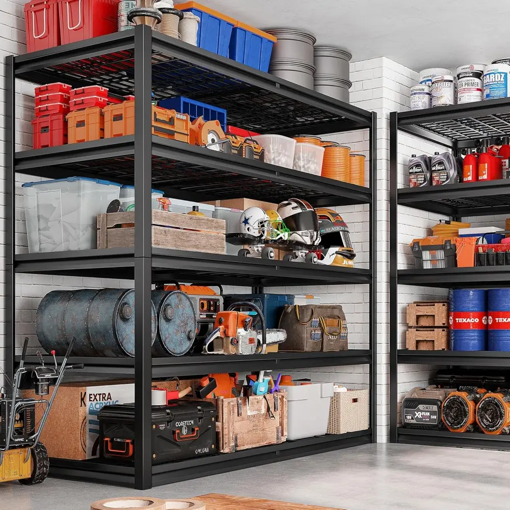 78" H Garage Shelving Heavy Duty Load 3000LBS, Adjustable Storage Shelves, 5 Tier Metal Shelving Unit for Storage Racks Industr