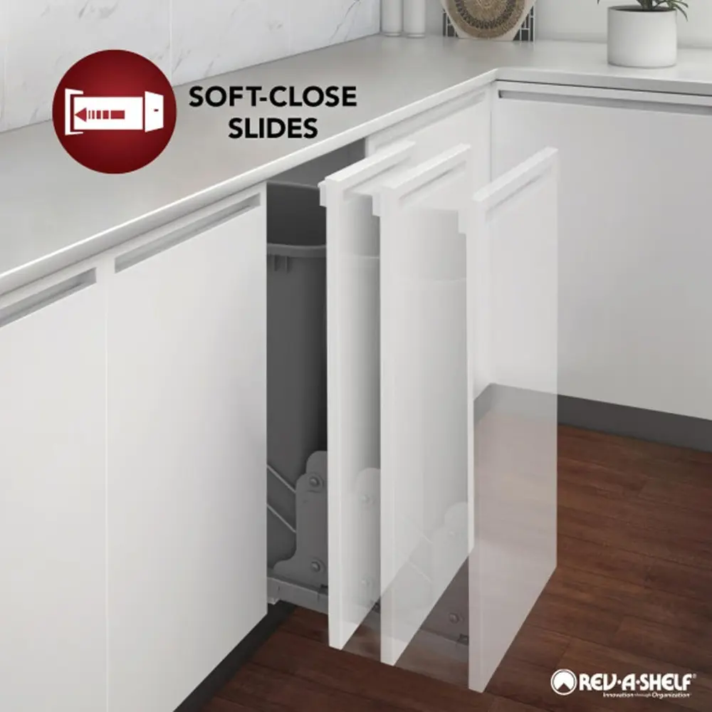 Rev-A-Shelf 5" Pull Out Storage Organizer for Base Kitchen Cabinets w/Soft-Close, Sliding Shelves for Utilities, Utensils or Spi