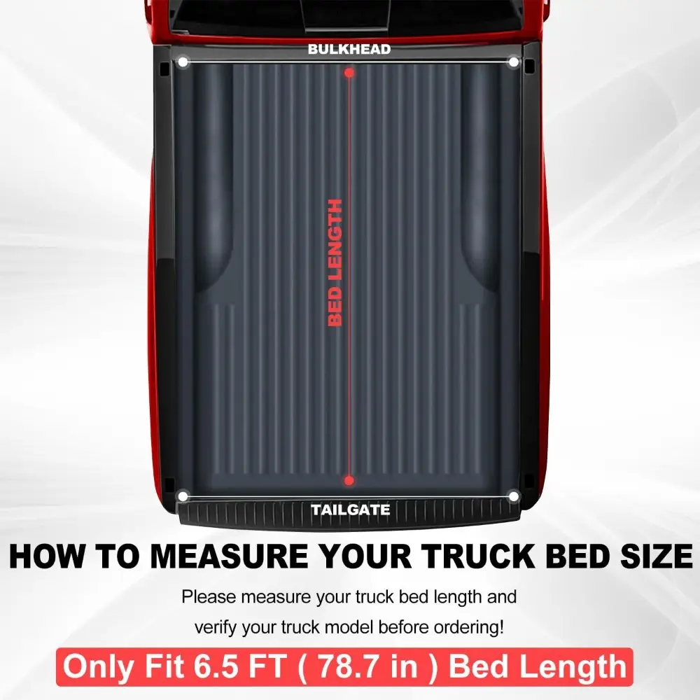 Aluminum Retractable Truck Tonneau Cover for 2022-2025 Tundra with 6.5FT Bed (78.7") w/Track System | Dual-Lock Design, Matte Bl