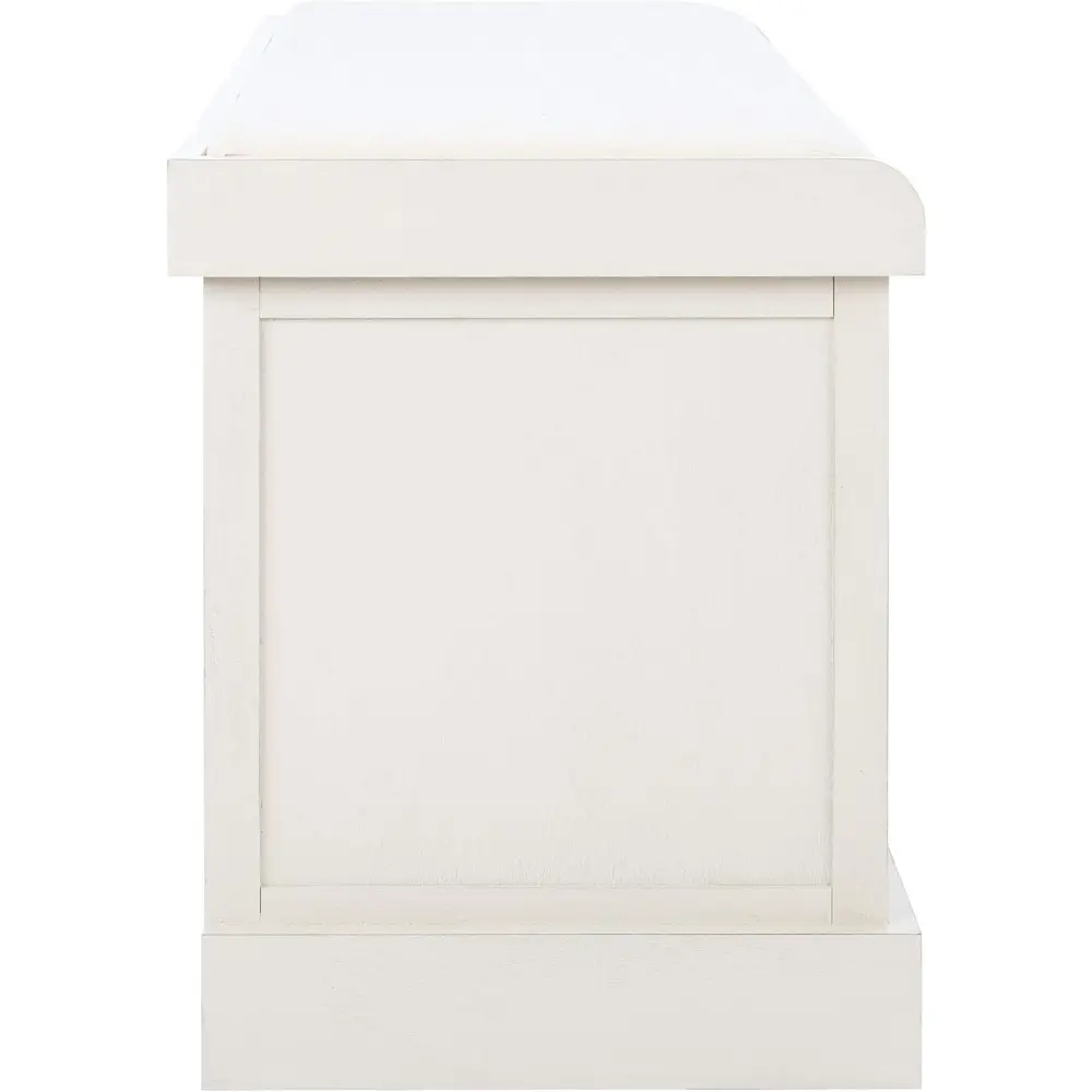 SAFAVIEH Home Collection Landers Distressed White 3-Drawer/Cushion Storage Bench (Fully Assembled) BCH5703A