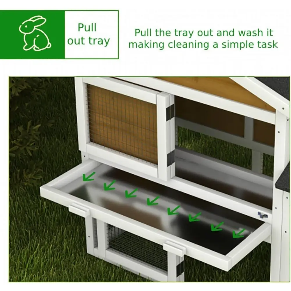 Chicken Coop,Wooden Duck House Outdoor Indoor,Hen House Poultry Quail Cage with Leakproof Pull-on Tray, Ramp, Door and UV-Resist