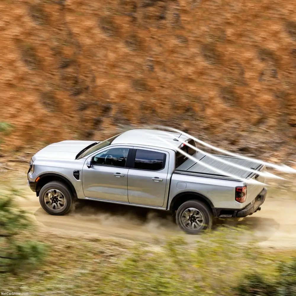 Retractable Truck Bed Tonneau Cover for Ranger (5‘/60" Bed) 2019 2020 2021 2022 2023 2024 Aluminum Truck Bed Cover Password Lock