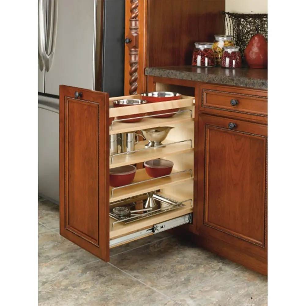Rev-A-Shelf 11" Pullout Kitchen Cabinet Storage Organizer Slide Out Pantry Spice Rack with Adjustable Shelves for 11.5" W Cabine
