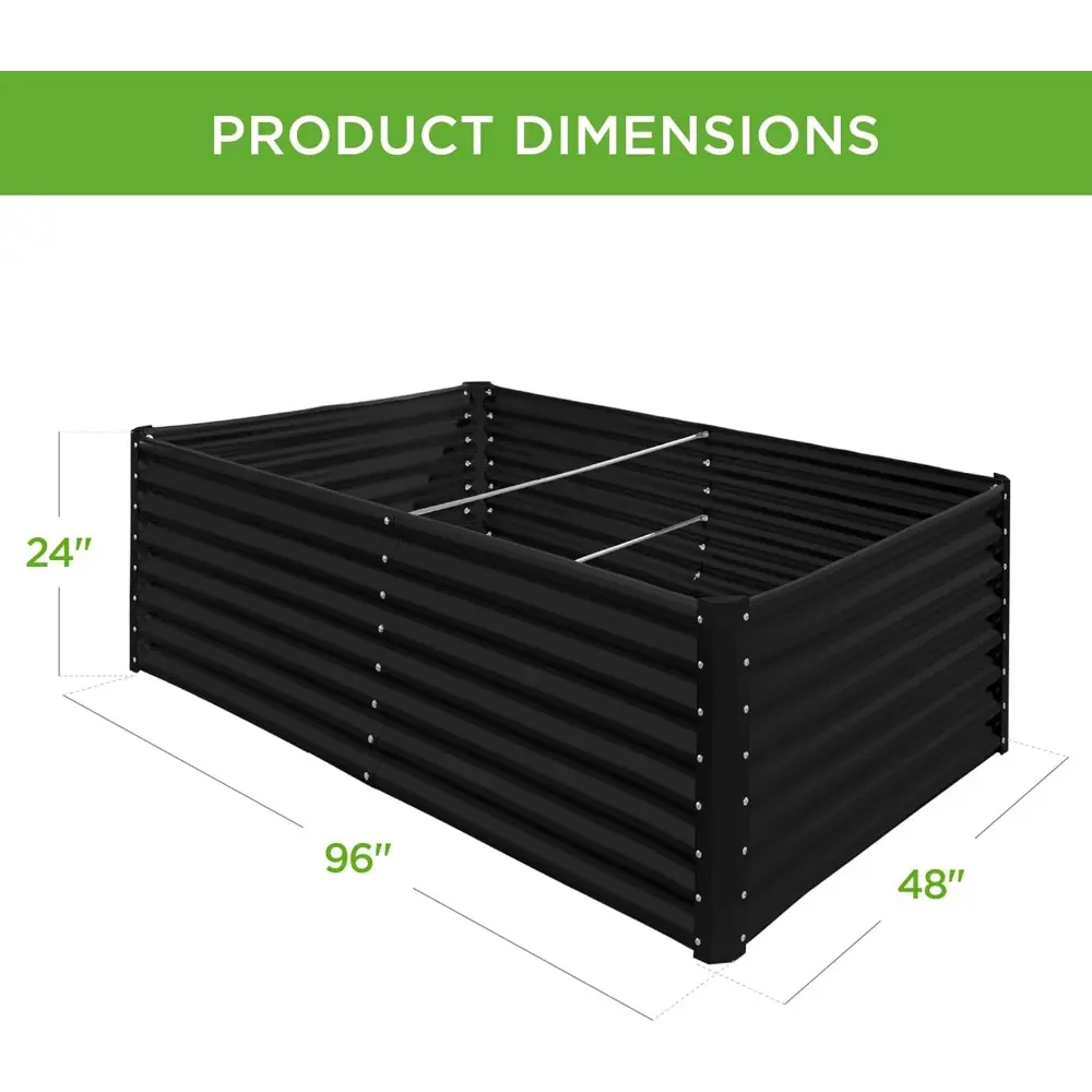 Best Choice Products 8x4x2ft Outdoor Metal Raised Garden Bed, Deep Root Planter Box for Vegetables, Flowers, Herbs, and Succulen