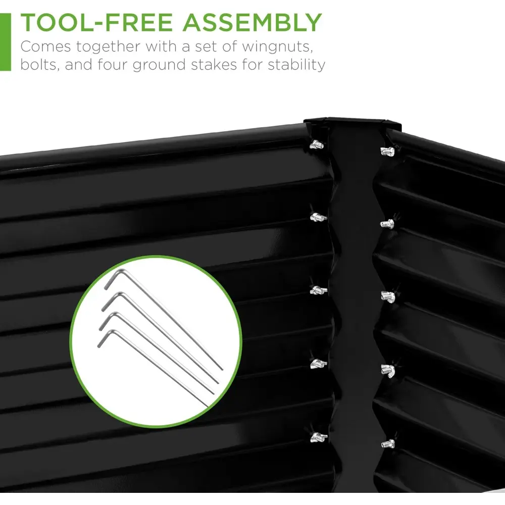 Best Choice Products 8x4x2ft Outdoor Metal Raised Garden Bed, Deep Root Planter Box for Vegetables, Flowers, Herbs, and Succulen