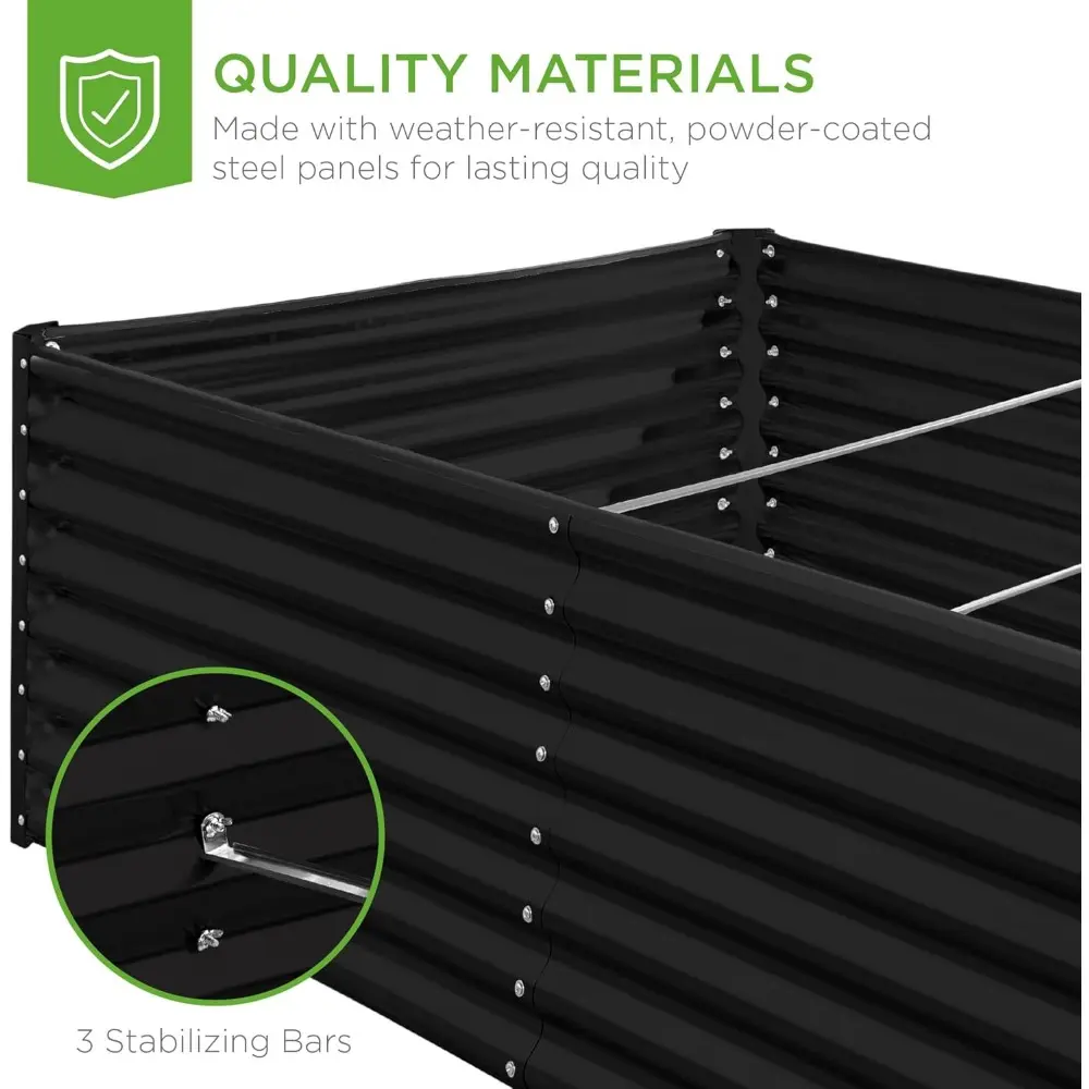 Best Choice Products 8x4x2ft Outdoor Metal Raised Garden Bed, Deep Root Planter Box for Vegetables, Flowers, Herbs, and Succulen
