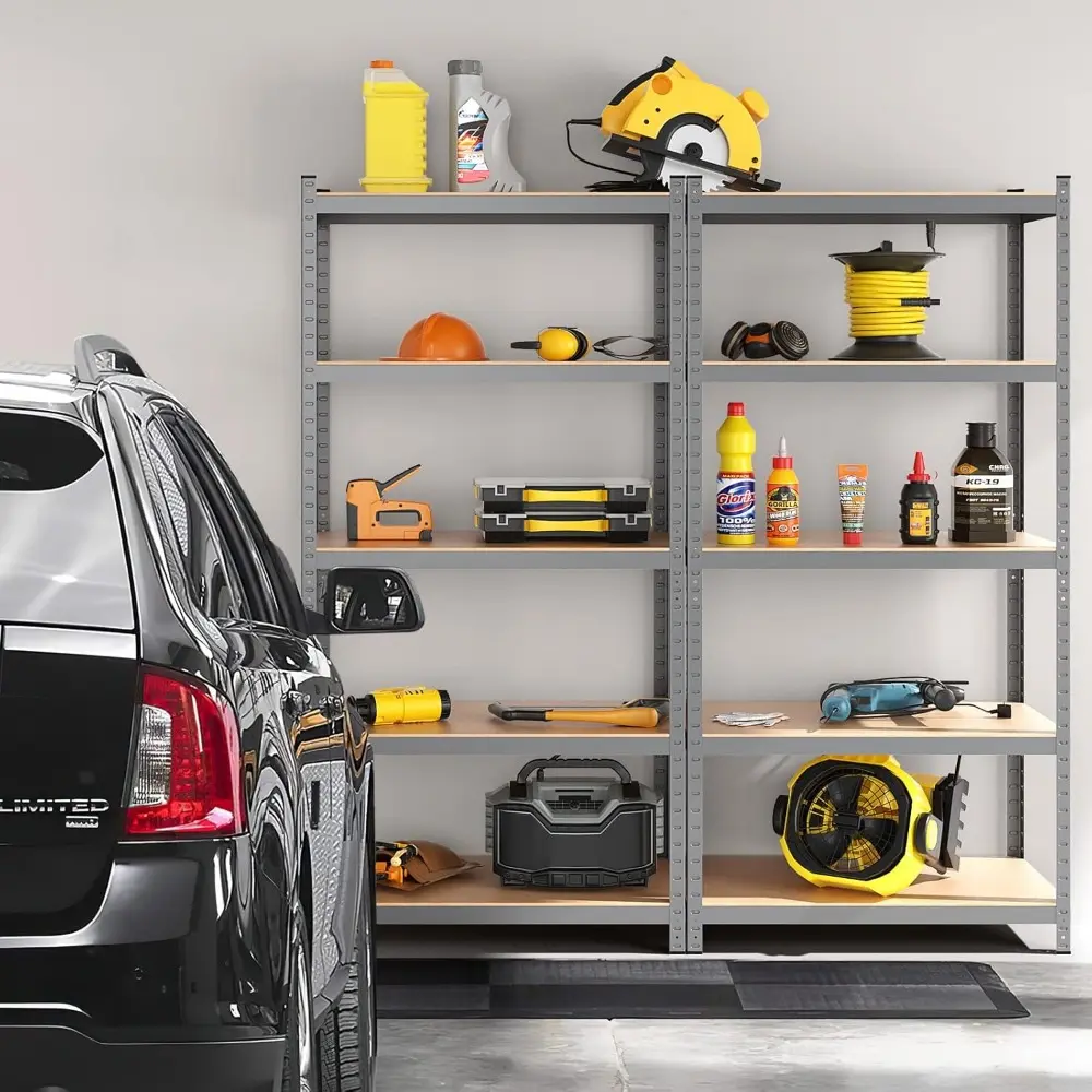 ERGOMASTER Garage Storage Shelves 5-Tier Shelving Unit 2920LBS Heavy Duty Shelving Adjustable Boltless Organizer Rack for Wareho