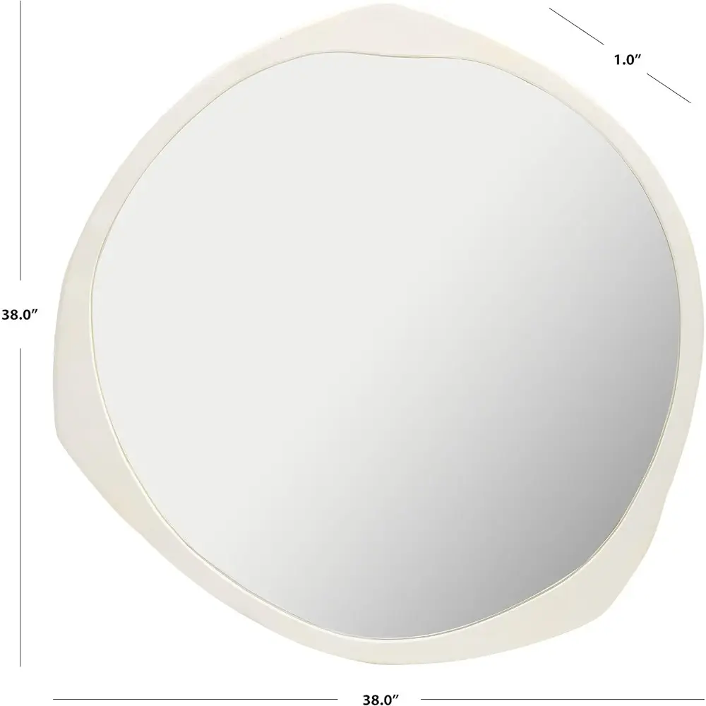 Home Collection Sayori Ivory 38-inch Decorative Accent Wall Mirror for Bedroom Living Room Entryway