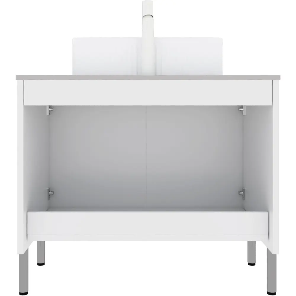 30" Bathroom Vanity with Sink, Modern Bathroom Storage Cabinet with Black Rectangular Ceramic Basin and Sintered Stone Counterto