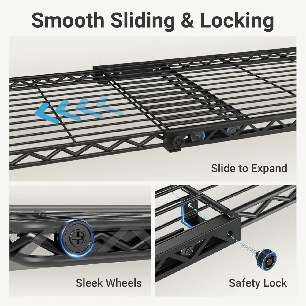 X1 Plus Expandable Reach-in Closet Adjustable from 2'8" to 4'6" with Adjustable Shelves and Hanger Rods Clothes Rack Heavy Duty