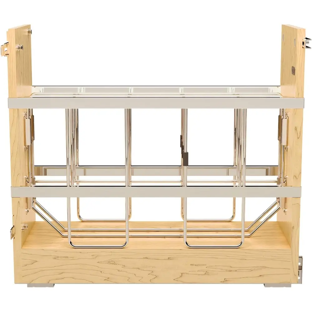 Rev-A-Shelf 5" Pullout Wooden Bakeware Organizer Shelf for Base Kitchen Cabinets w/Soft-Close and 100 Pound Ball-Bearings, 447-B