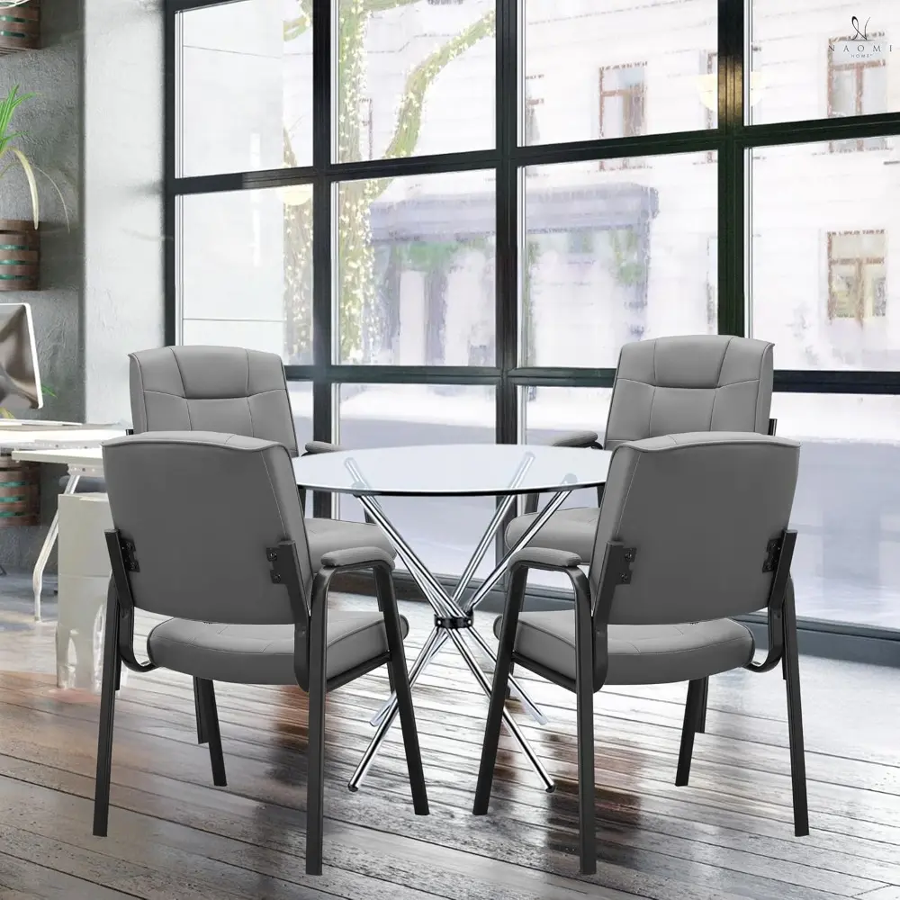 Indulge in Comfort Mindy Office Guest Chair Set of 4 - Luxurious Leather Executive Waiting Room Chairs Set of 4 for Reception,