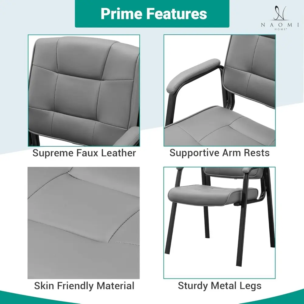 Indulge in Comfort Mindy Office Guest Chair Set of 4 - Luxurious Leather Executive Waiting Room Chairs Set of 4 for Reception,