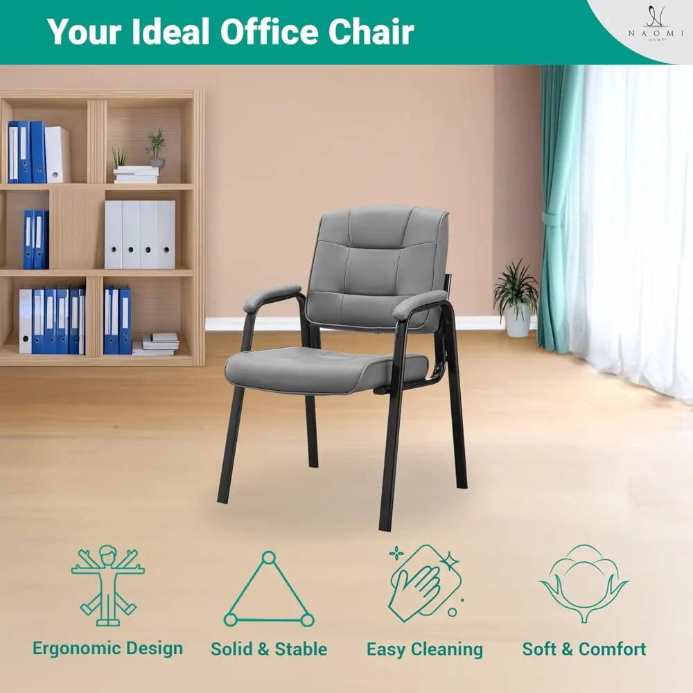 Indulge in Comfort Mindy Office Guest Chair Set of 4 - Luxurious Leather Executive Waiting Room Chairs Set of 4 for Reception,