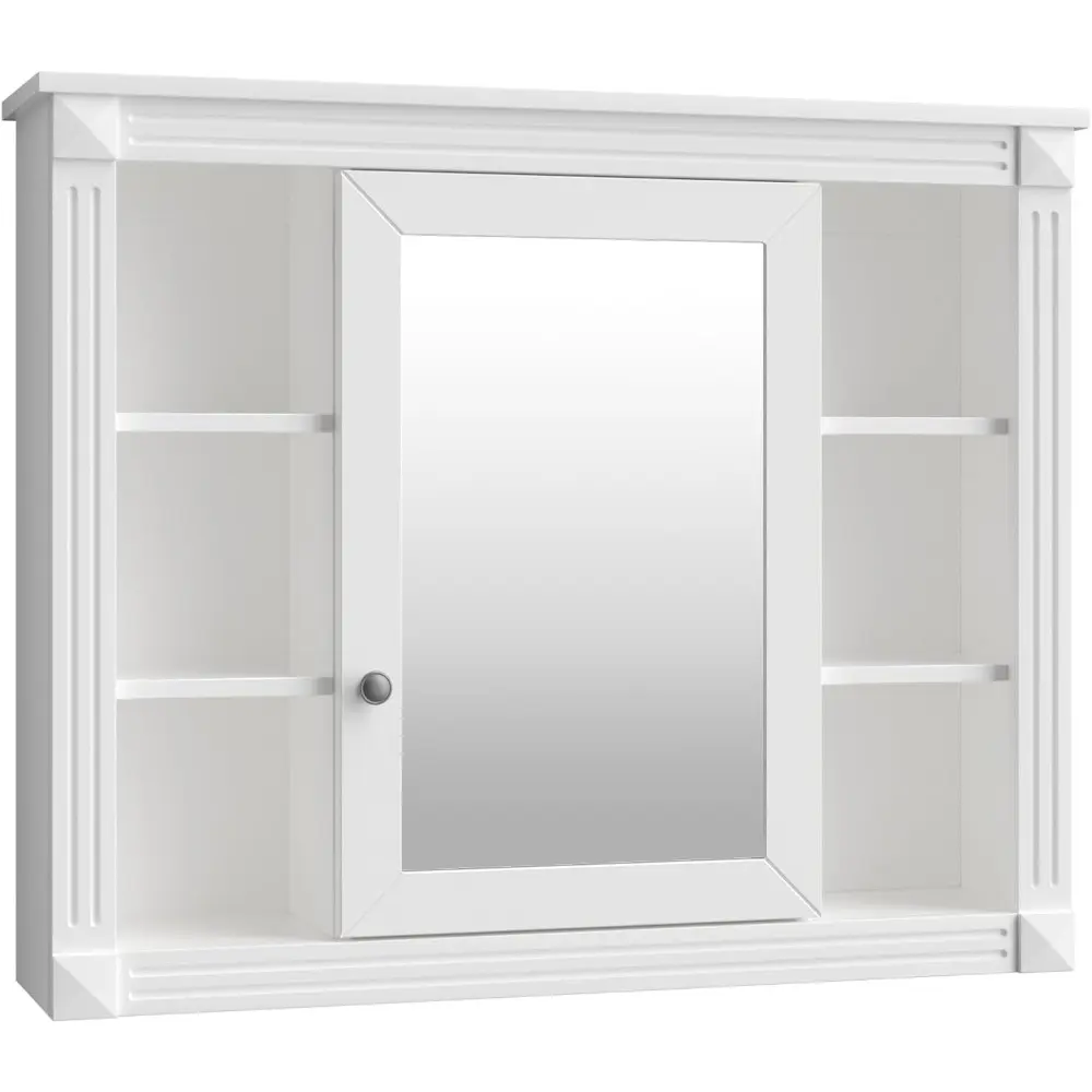Bathroom Medicine Cabinet with Mirror, Wall Mounted Over Toilet Storage Cabinet Organizer with Doors and Shelves for Bathroom L