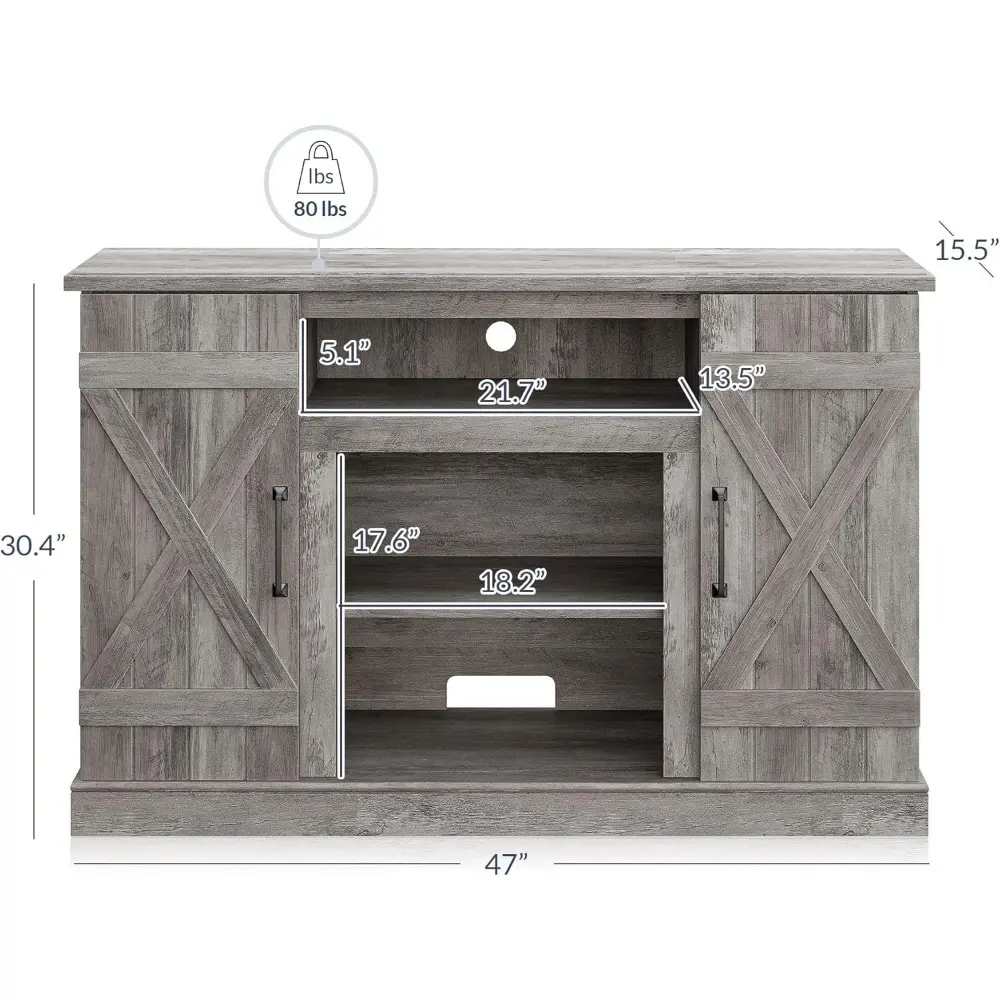 47 Inch TV Stand & Media Entertainment Center TV Cabinet with Storage for TVs up to 50 Inch Console Table with Open Storage She
