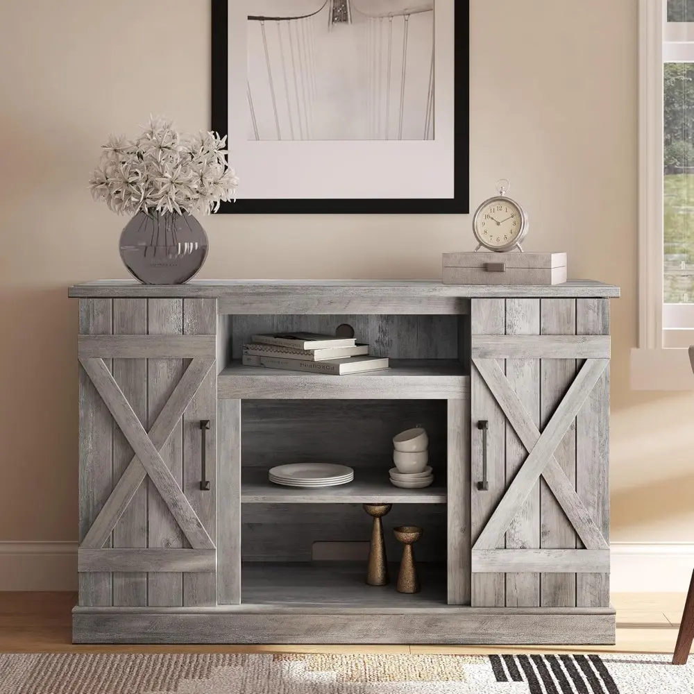 47 Inch TV Stand & Media Entertainment Center TV Cabinet with Storage for TVs up to 50 Inch Console Table with Open Storage She