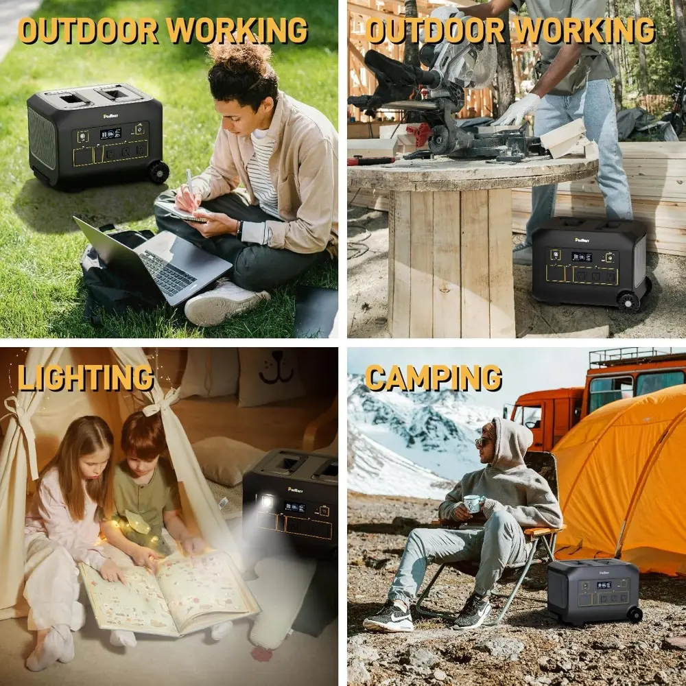 Portable Power Station 1075Wh,3x1200W AC Outlets(Peak 2400W),Outdoor Solar Generator PD100W,Bidirectional Inverter AC DC Input,S