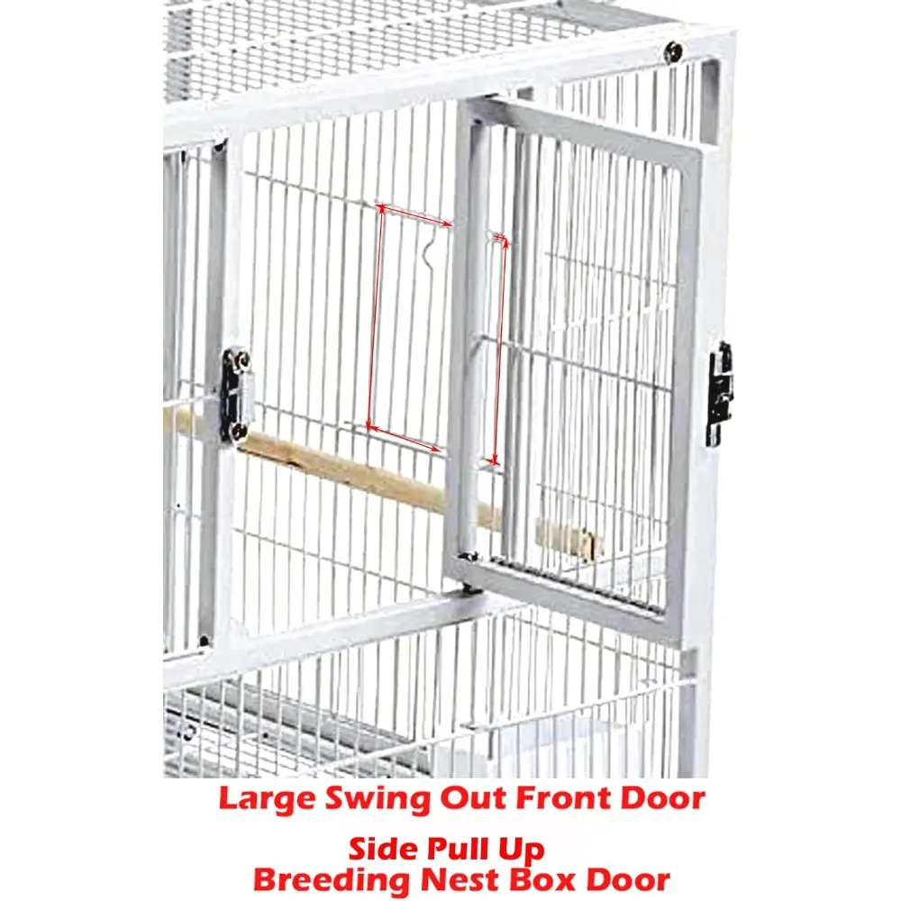 Single/Double/Triple Stackable Center Divided Breeder Breeding Bird Flight Double Rolling Cage for Aviaries Canaries Cockatiels