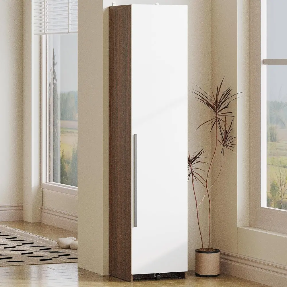 70" Pantry Storage Cabinet, Single Cabinet Pantry, Freestanding Tall Narrow Cupboard with 11 Adjustable Shelves for Dining Room