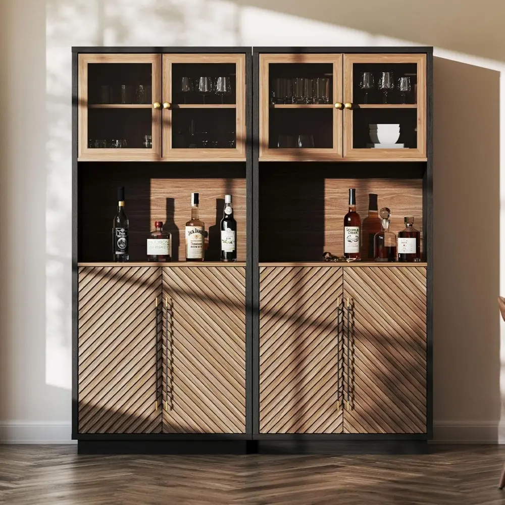 Tall Kitchen Pantry Cabinet, Freestanding Hutch for Kitchen Storage, Adjustable Shelves, Space-Saving Organizing Storage, Class