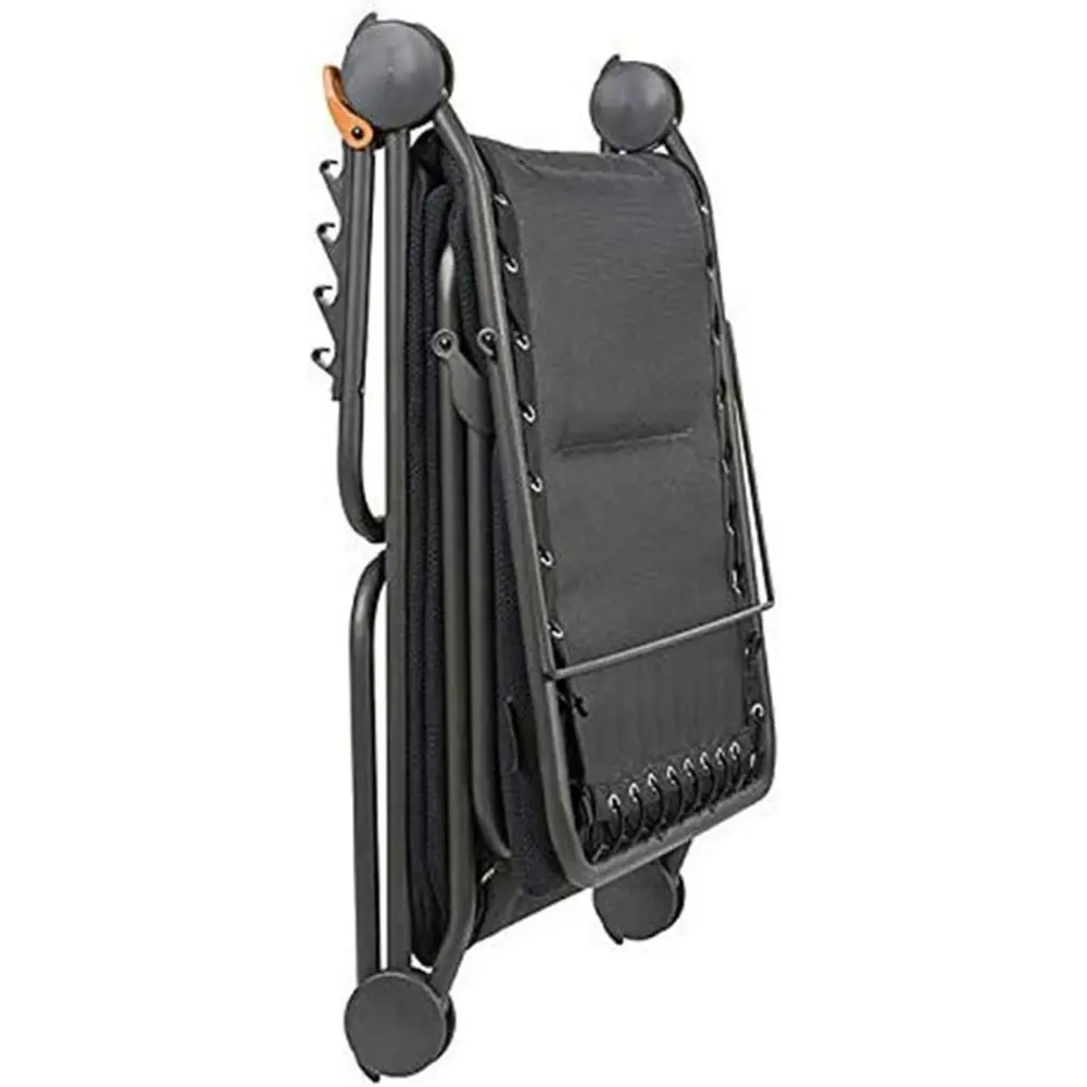 Siesta Sunbed Aircomfort (Acier Black) Padded Pool Chaise Lounge w/ Steel tubing