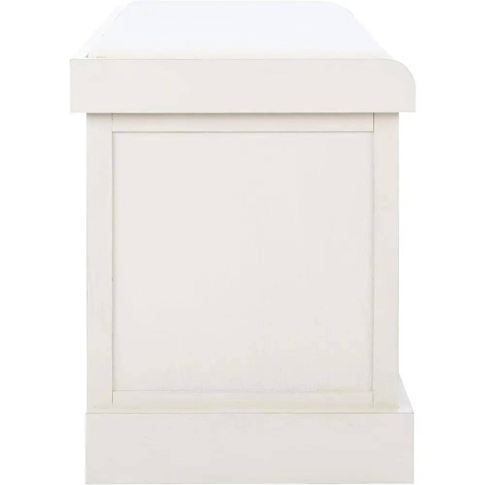 Home Collection Landers Distressed White 2-Drawer/Cushion Storage Bench (Fully Assembled) BCH5702A